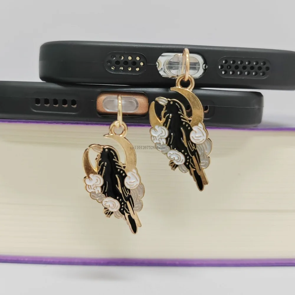 Gothic Crow Halloween Dust Plug Charm Phone Charge Port Plug For iPhone Type C Dust Protection Stopper Pendant Friend Gift view 4
