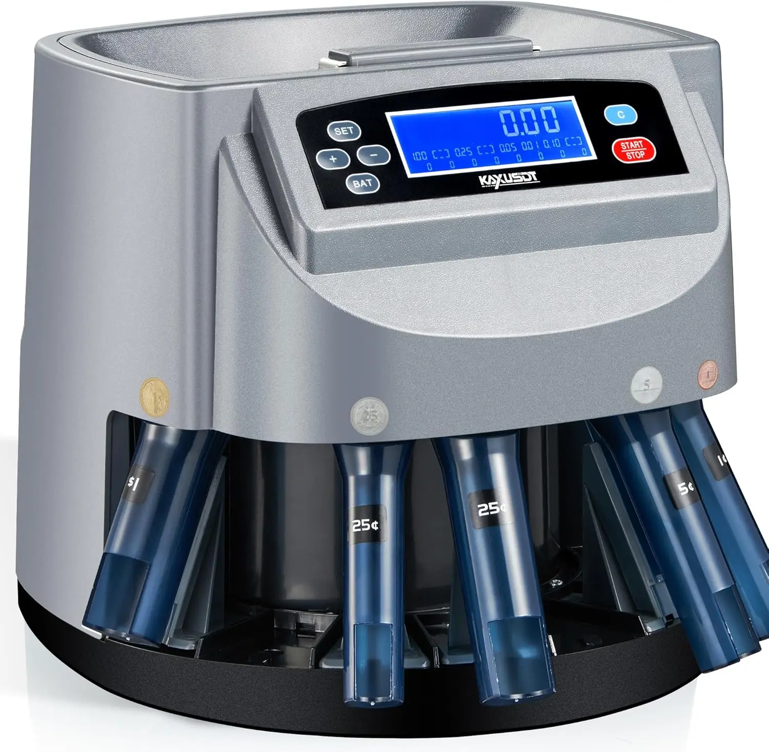 

2026 Upgraded Coin Counter Machine, Professional Sorter & Wrapper, 500 Coins Capacity, LCD Display, Sorts 270 Coins/Min