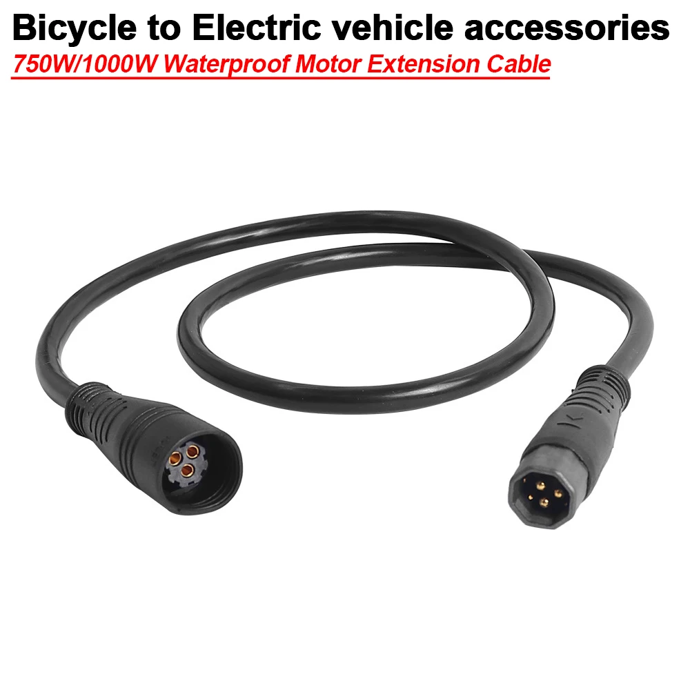 Bicycle To Electric Bike Conversion Accessories 750W/1000W Waterproof Motor Extension Cable 60cm Large Waterproof 9 Pin Wire