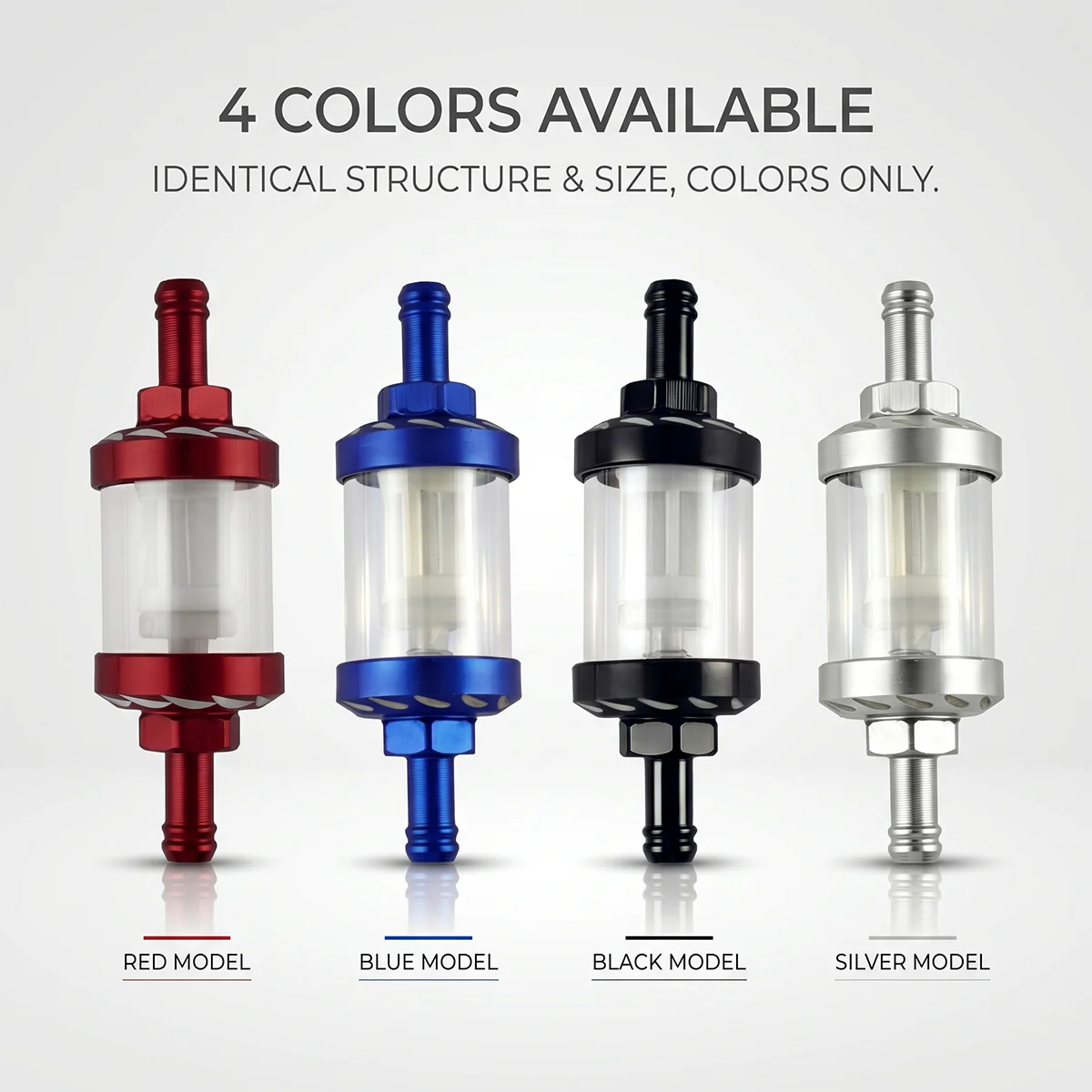 1pc 8mm outer diameter CNC Aluminum Motorcycle In-line Fuel Gasoline Filter For Off Road Motorcycle 125/140/150/160cc CRF70 90 1 image 5