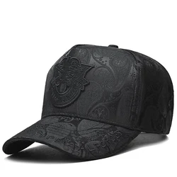 High-End Hat Men's Cashew Printed Baseball Cap Special Forces Shield Embroidery Tall Crown Men's Casual Fashion Peaked Cap