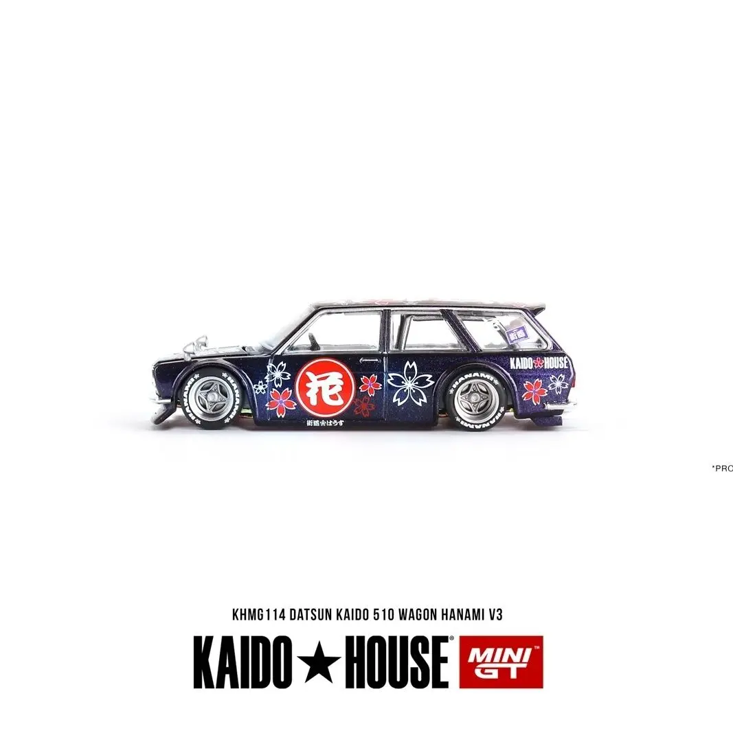 

KaidoHouse X MINIGT 1:64 Datsun 510 Pot Cherry Blossom Alloy Model KHMG114