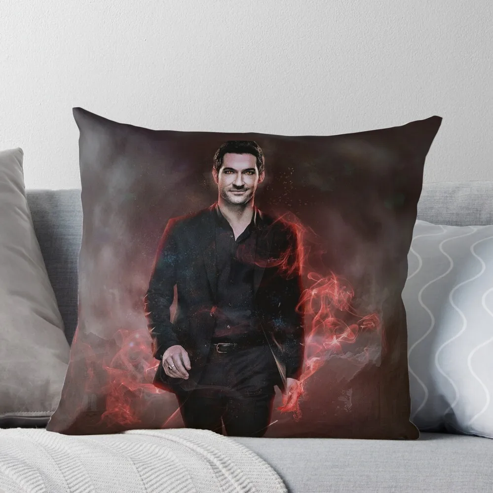 

Lucifer in Hell Throw Pillow Elastic Cover For Sofa Pillowcases For Pillows Pillow Case Christmas