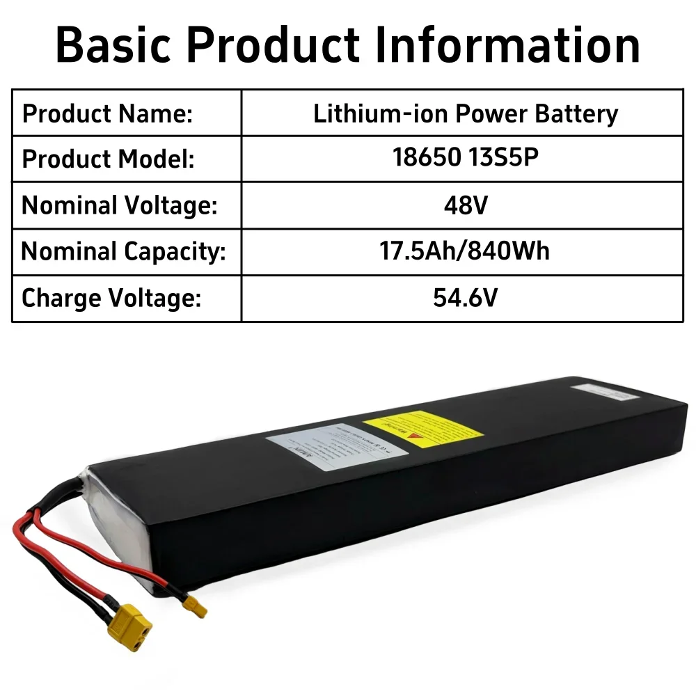 48V 17500mAh Electric Scooter Specific Battery For Kugoo X1/X1Plus Scooter 18650 13S5P Lithium-ion Battery Pack Built in BMS