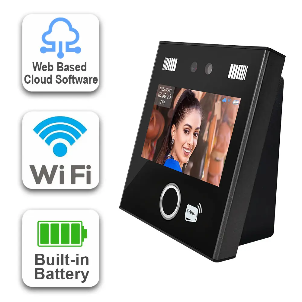 Timmy Staff Fingerprint Time Recorder Dynamic WIFI Face Recognition Time Attendance Machine