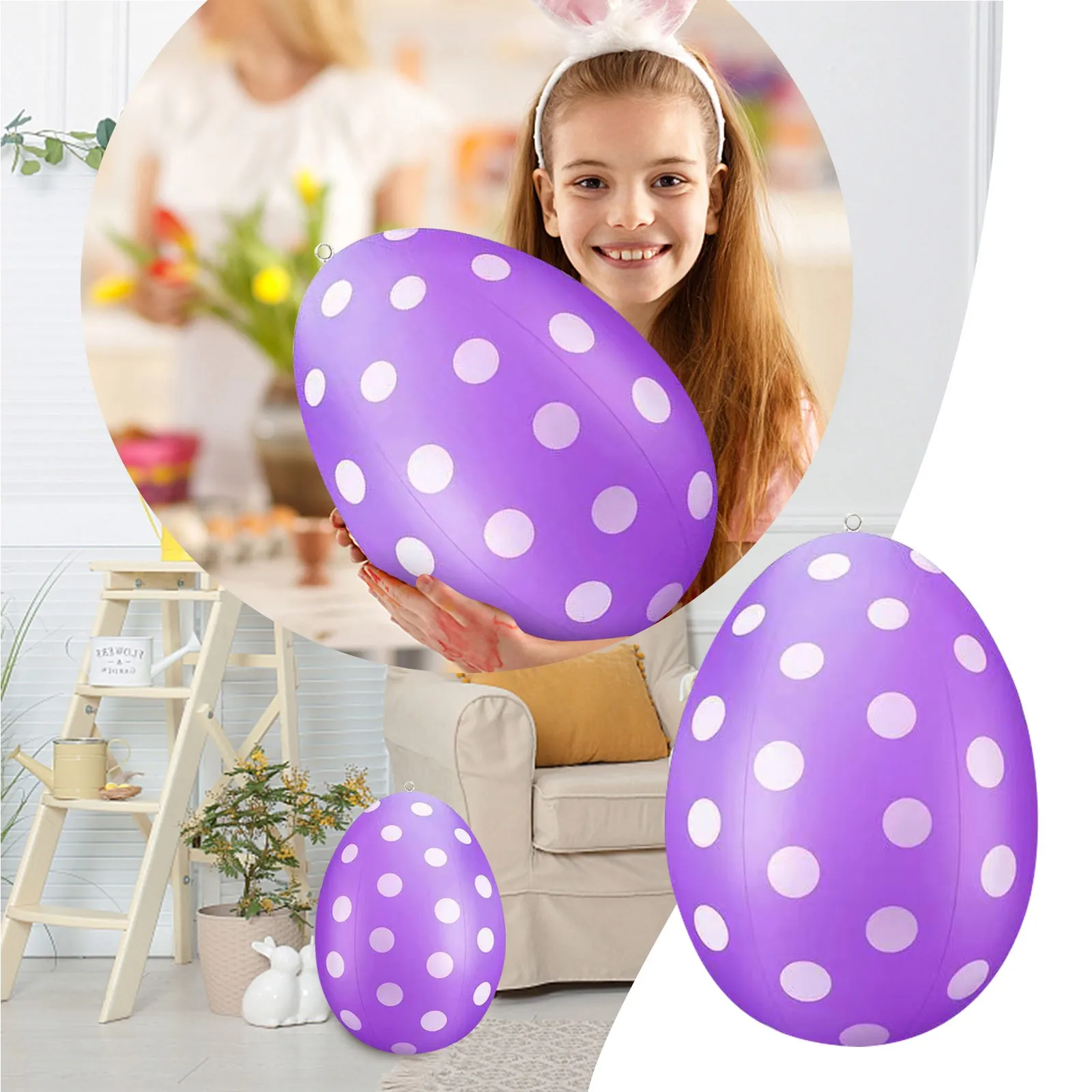 

Party Decorations Theme 16 Inch Giant Egg Easter PVC Inflatable Ball Outdoor Ornament Inflatable Easter Ornament Outdoor Garden