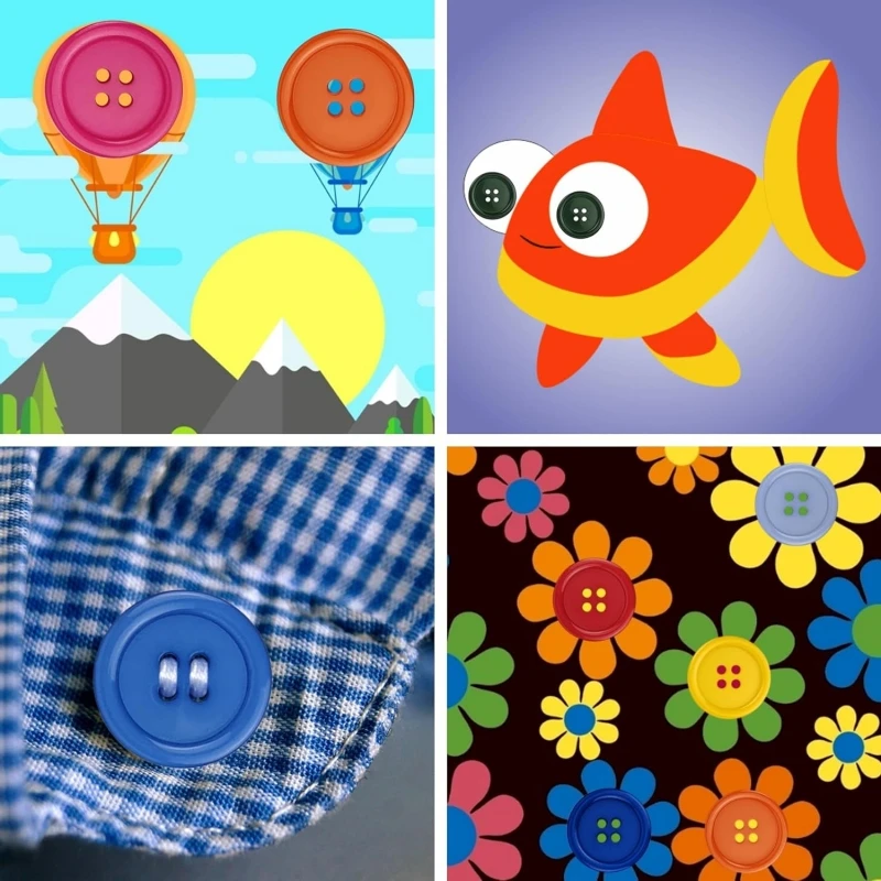 10/15/20/25/30 مللي متر أزرار خياطة بلاستيكية ملونة مستديرة 4 ثقوب زر DIY بها بنفسك الحرف سجل القصاصات ديكور المنزل الملابس الخياطة Accesso