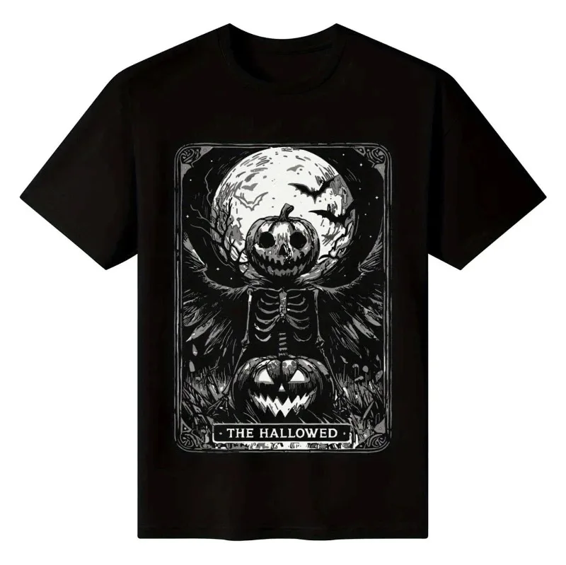 

Летняя мужская футболка Payeah Savin в готическом стиле — костюмы тыквенного черепа и фонаря Джека-о, костюмы на Хэллоуин и День мертвых