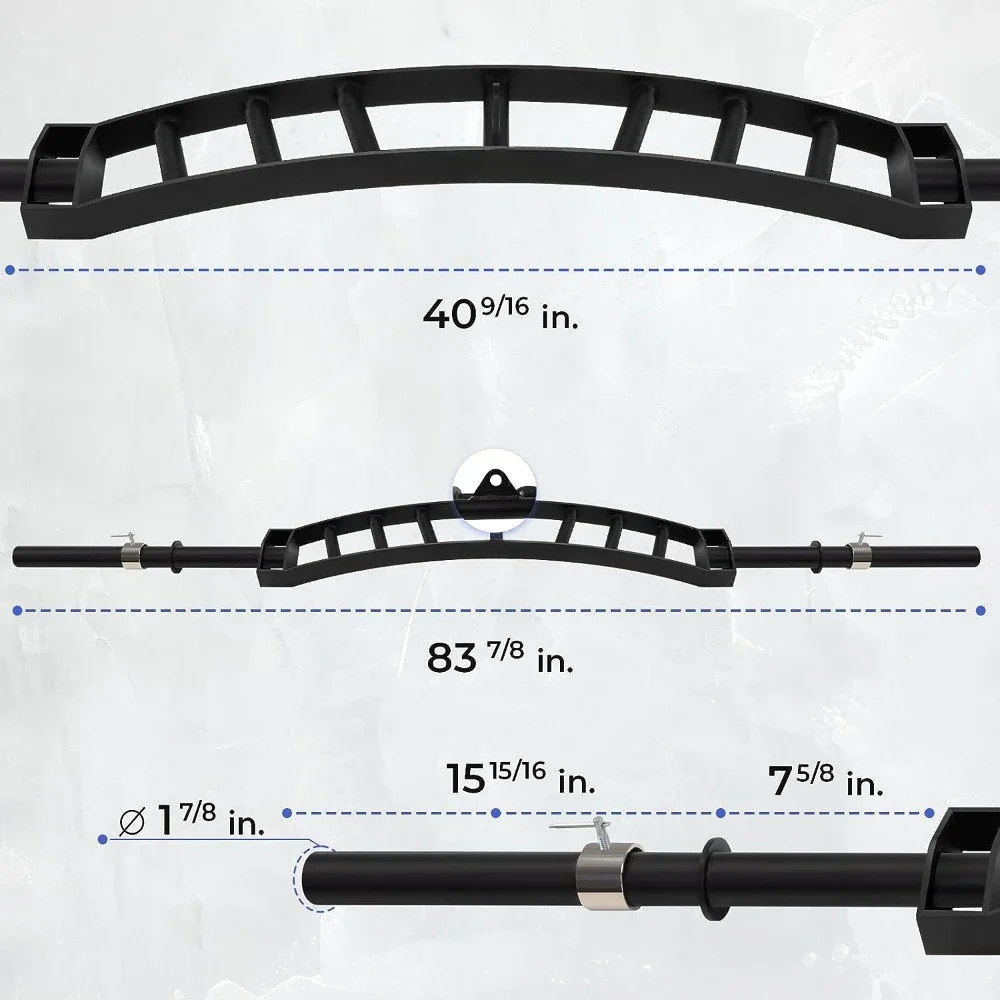 Multi Grip Barbell, Greater Range of Motion, with 2 Collars,Fits Home Gym & Support Pressing, Lifting & Curls Multi Grip Barbell