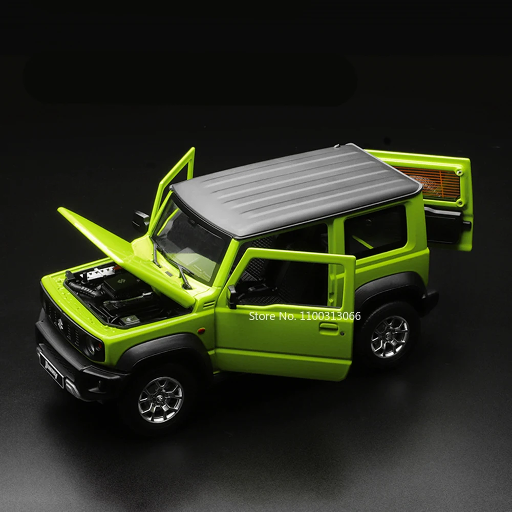 SUZUKI Jimny-modelo de coche todoterreno de aleación fundido a presión, vehículo de juguete con sonido y luz, modelo de coche de simulación,