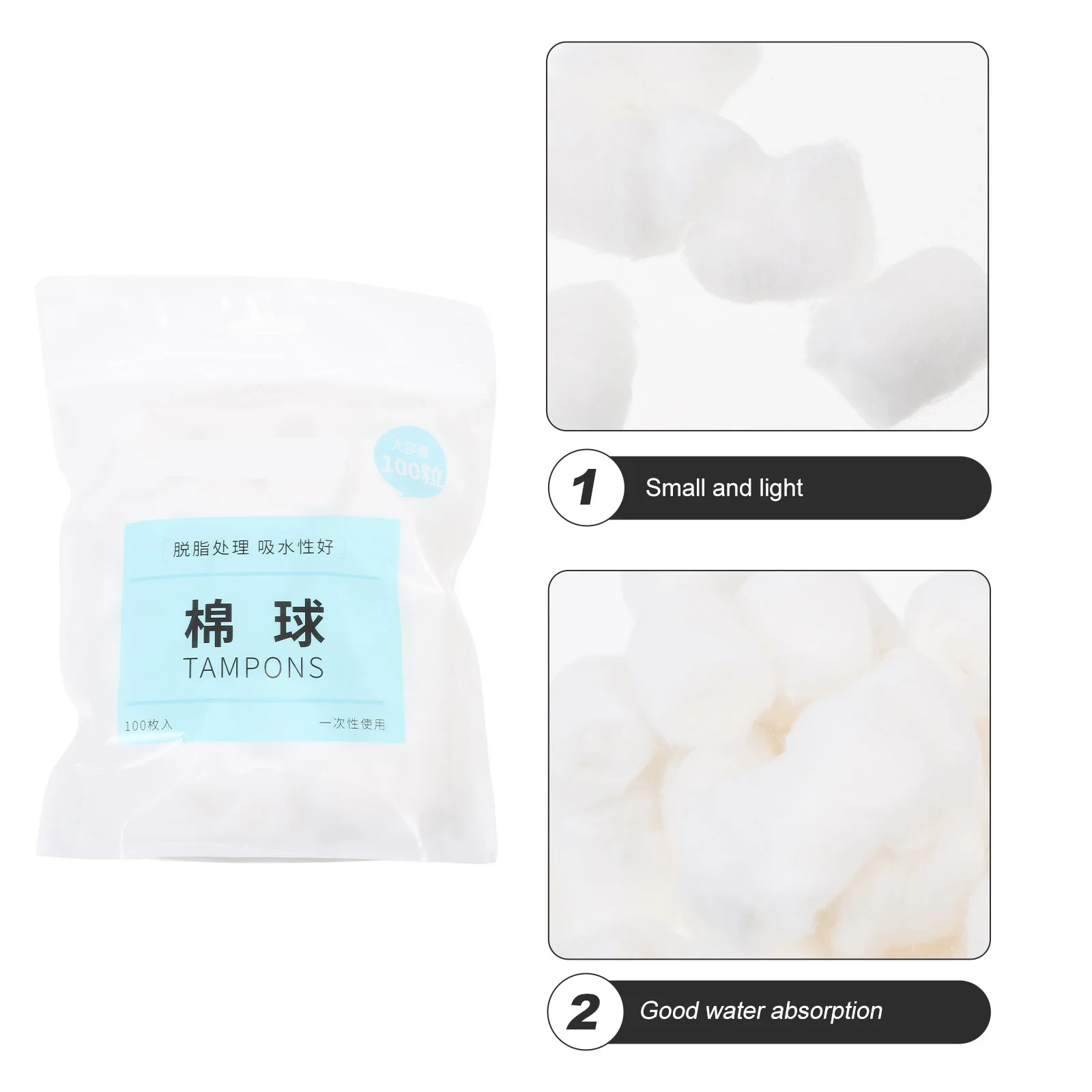 200 قطعة من كرات القطن الماصة لصالونات متجر الوشم تستخدم كرات قطنية غير طبية معقمة للاستعمال مرة واحدة أولاً #4