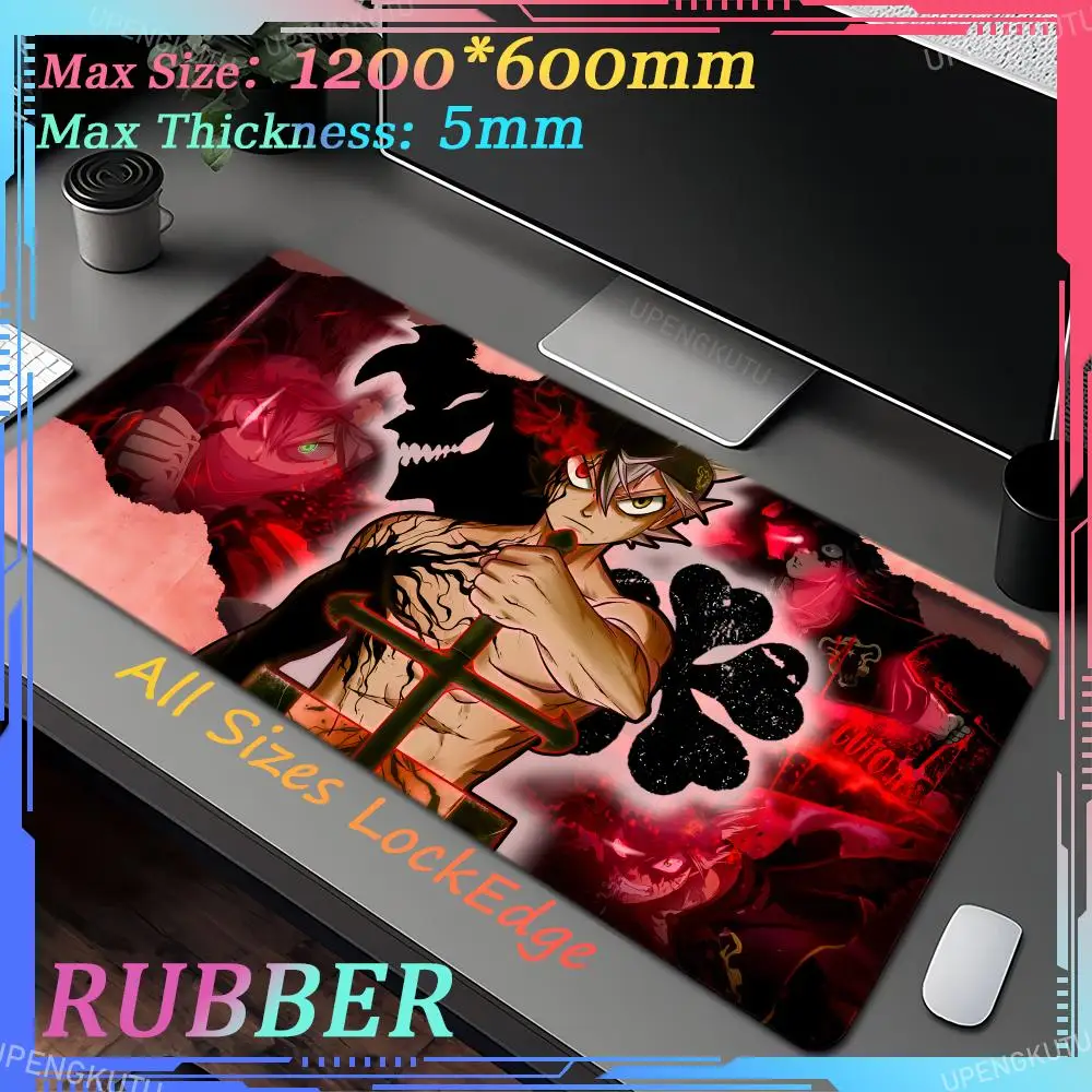 Oversized B_Black Clover Game Accessories MousePad Ergonomic Keyboard Pad Anime Game Floor Mat Computer Cabinet Mat Mouse Pad