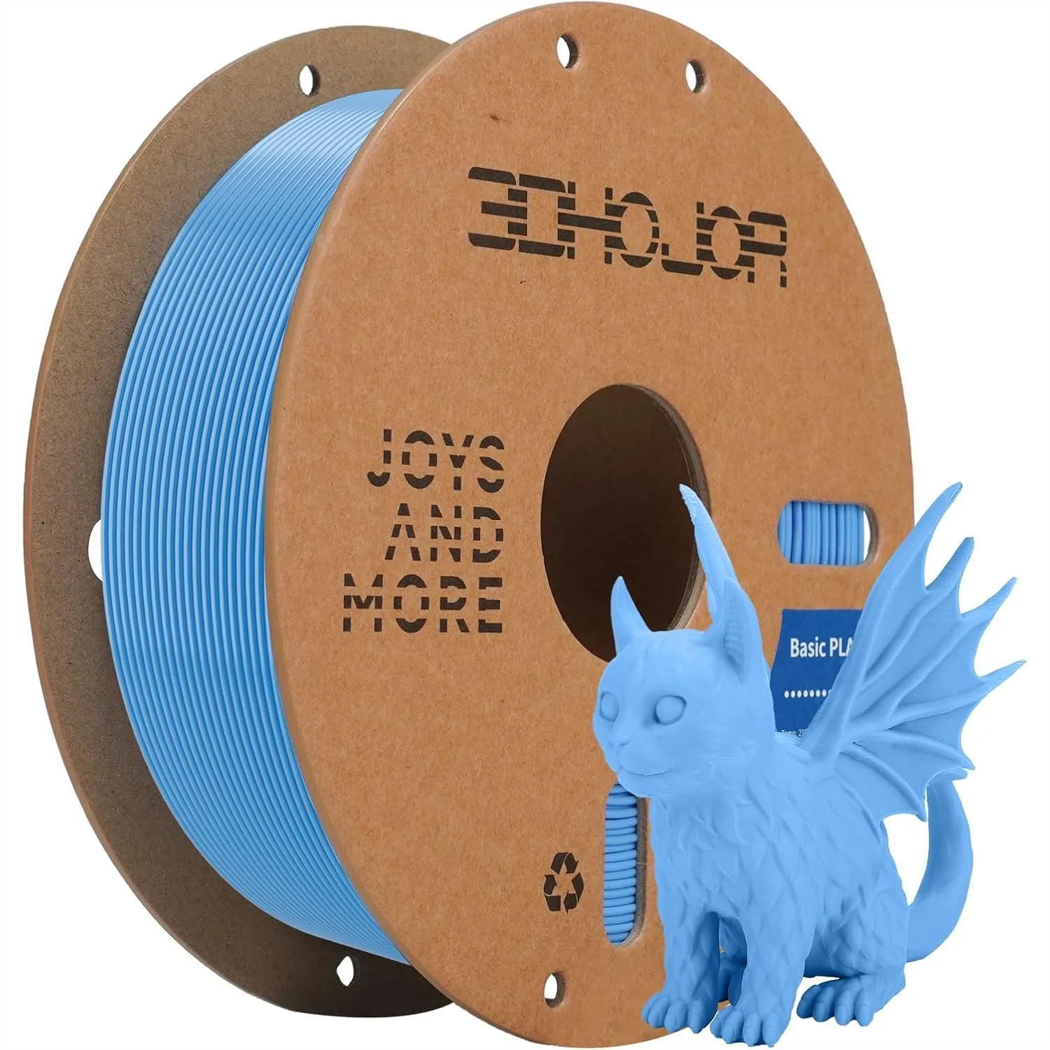 

3D Printing Filament PLA 1.75mm 300mm/s 1kg Cardboard Spool Dimensional Accuracy +/- 0.03mm for FDM Printer Light Blue