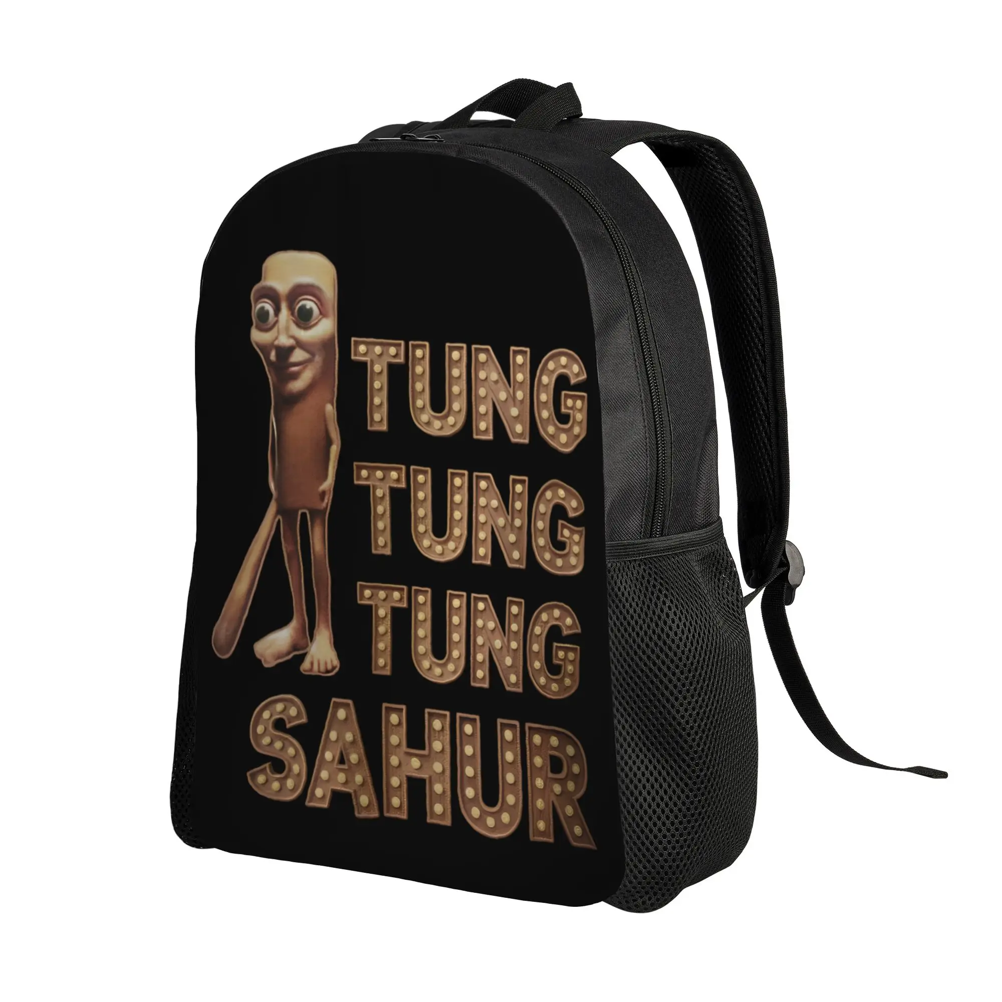 Tung Tung Tung Sahur Classical Backpack Lightweight High School Business Italian Brainrot Meme Daypack College Canvas Bags