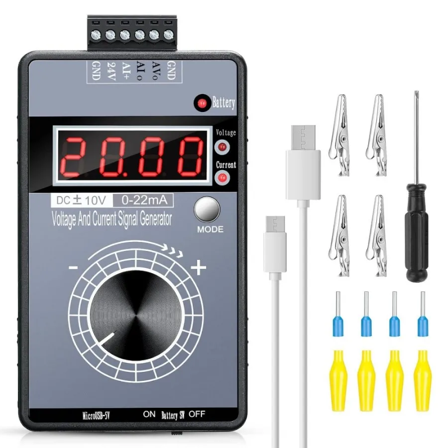 Seesii 0-22mA/4-20mA DC 0-10V Signal Generator Mini Adjuatable Function Generator LCD Display Current Voltage Analog Generator