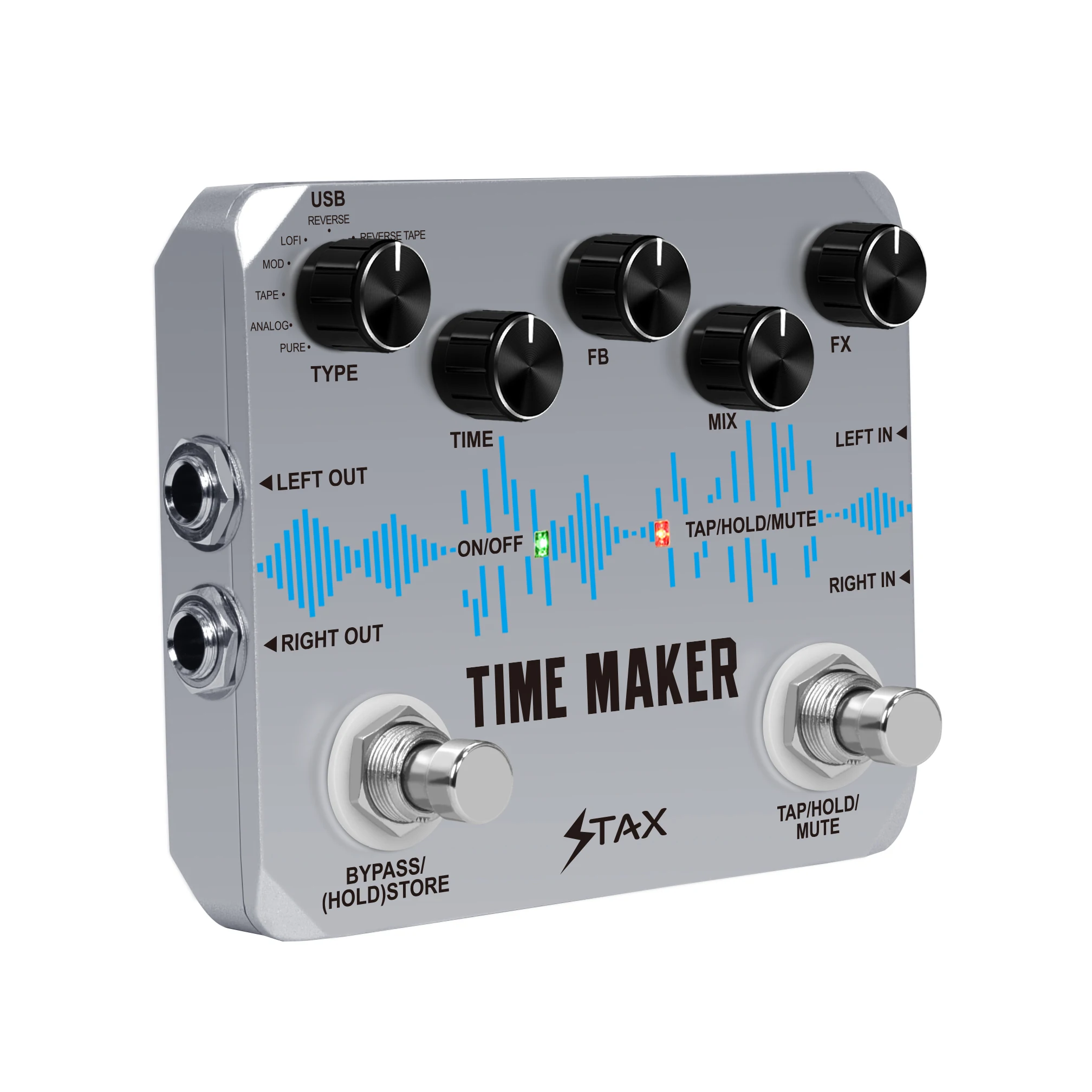 Stax Guitar Delay Pedal Time Maker 11 Types of Ultimate Delay Pedals Bass Guitar Effect Pedal with Tap Tempo True Bypass