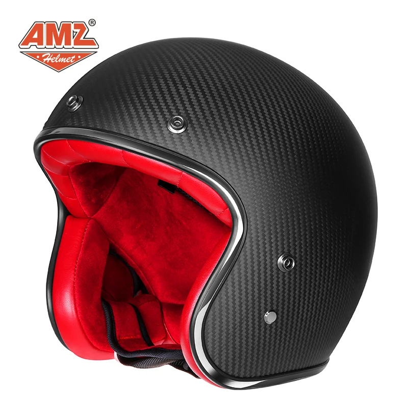 High strength carbon fiber retro 3/4 Open face helmet, For Harley motorcycle and cruise motorcycle protective helmet AMZ 500