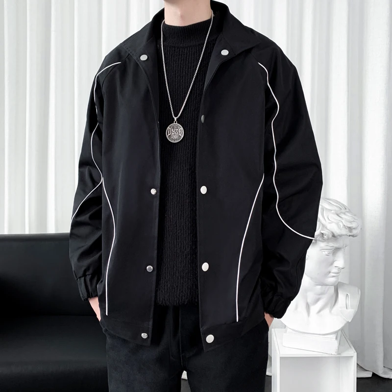 

Повседневная свободная мужская куртка на весну-осень, универсальная, для подростков и взрослых, модная, ветрозащитная, с длинными рукавами