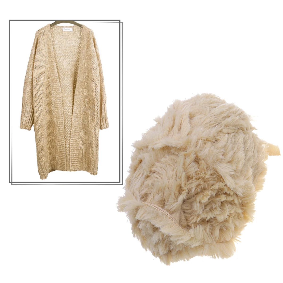 

2 PCS Imitation Mink Wool Yarn Crocheting Material Faux Eyelash White for Roving