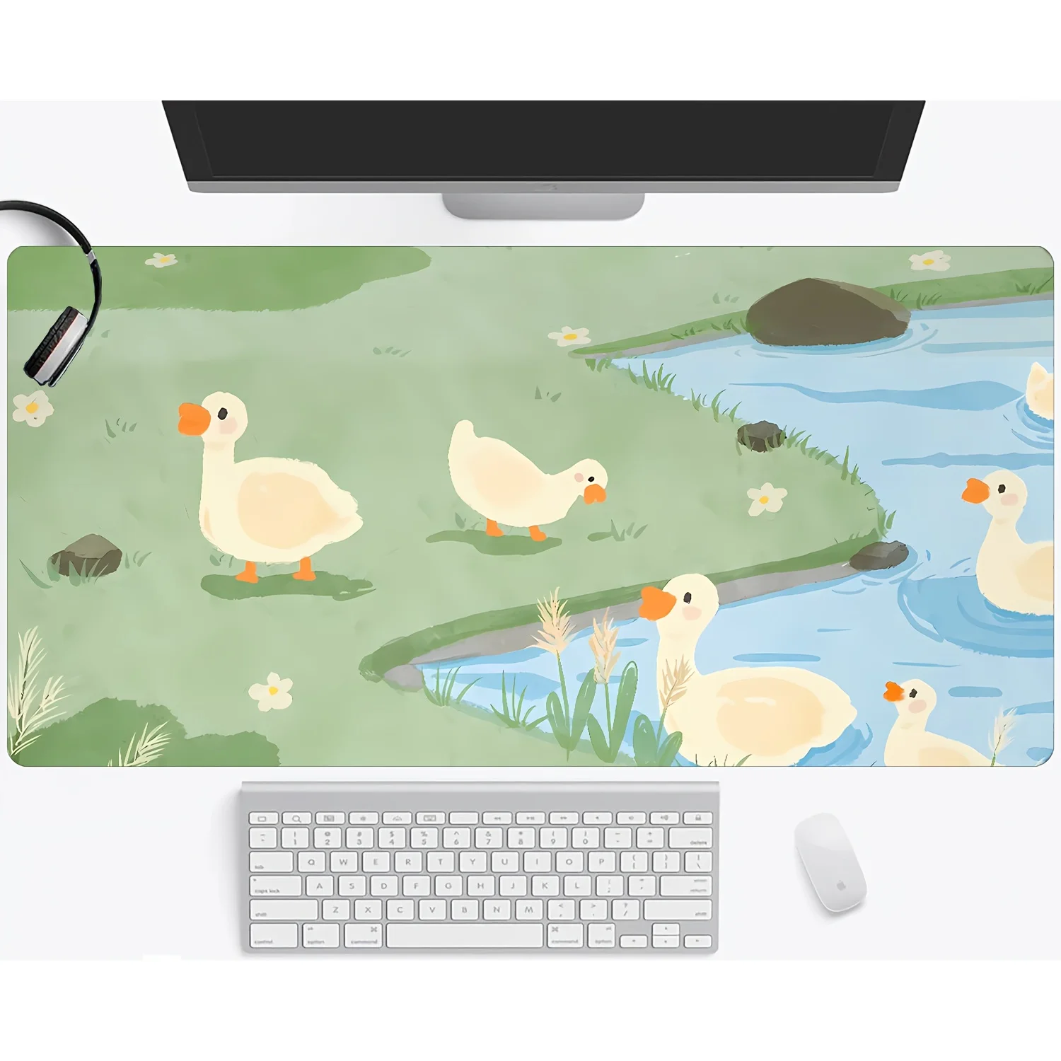 

Duck Pattern Large Gaming Rubber Mouse Pad, Keyboard Laptop Office Non-slip Desk Mat, Large Decorative Mat 1000×500 Table Mats