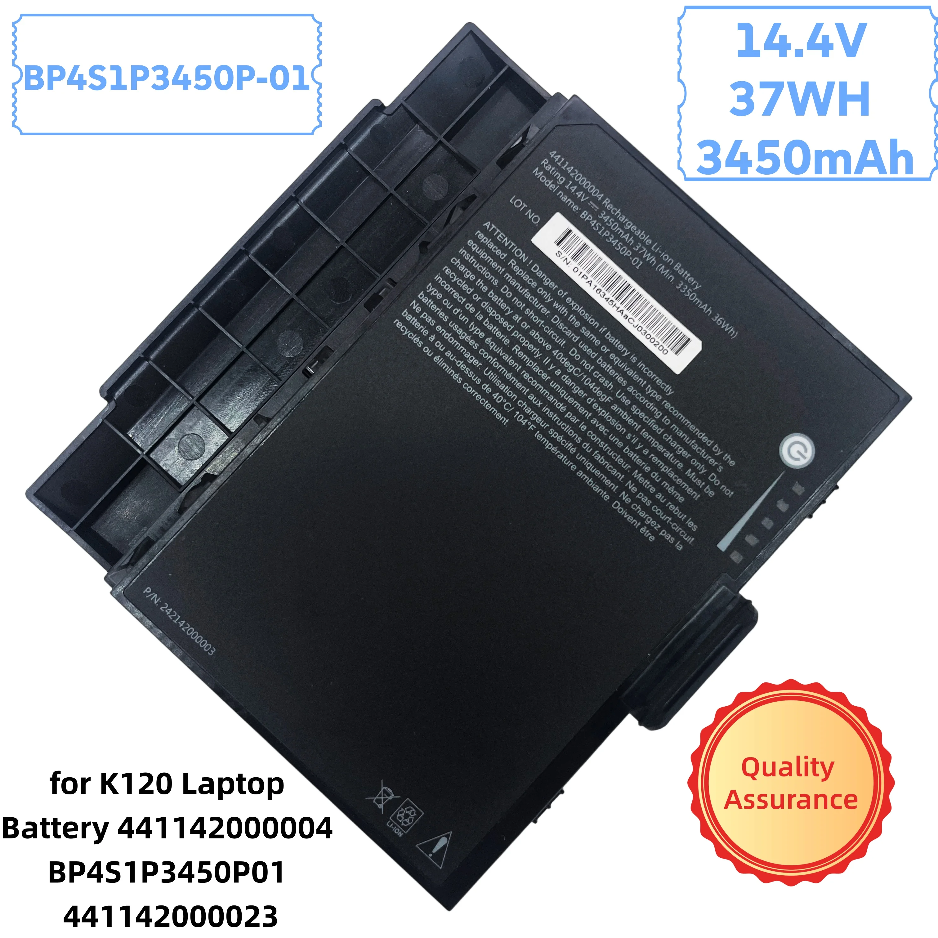 

New high quality Laptop Battery 14.4V 37WH 3450mAh BP4S1P3450P-01 for K120 Laptop Battery 441142000004 BP4S1P3450P01 44114200002