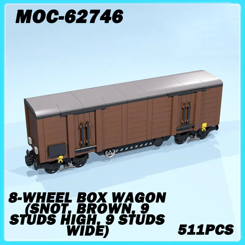 

MOC-62746 Мини-поезд, 8-колесный коробчатый чемодан (СОТ, коричневый, высота 9 шпилек, ширина 9 шпилек), серия, образовательная модель, кирпичная головоломка, игрушка, подарки