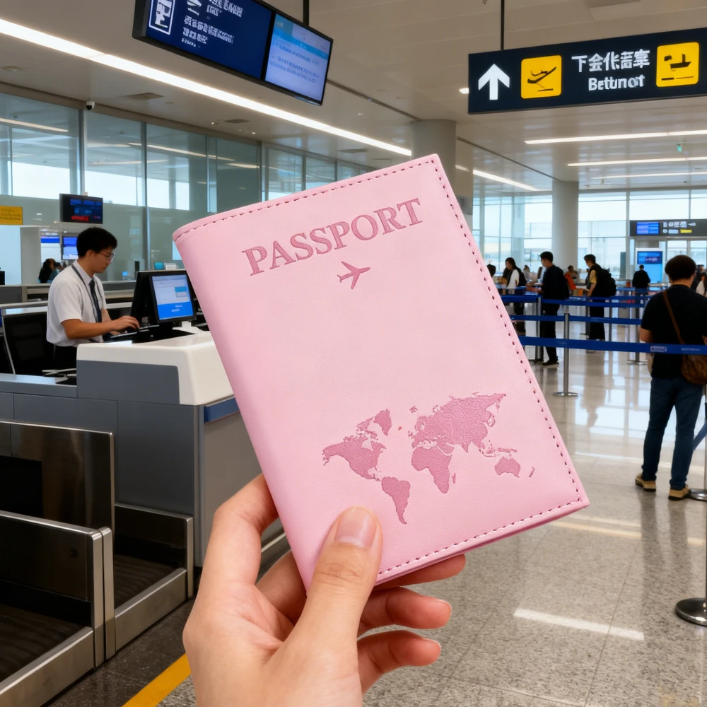 

Colored PU Leather Passport Holder Case Business ID Credit Card Holder Wallet Bag Women Men Travel Passport Cover Purse Case