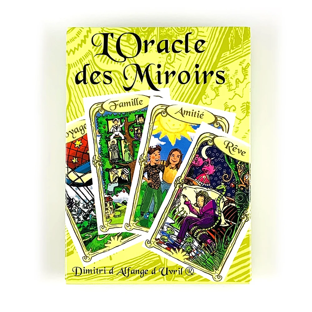 L'Oracle des Miroirs : Jeu de cartes de divination sur le thème des miroirs français, cartes mystiques de prédiction pour les praticiens de Tarot