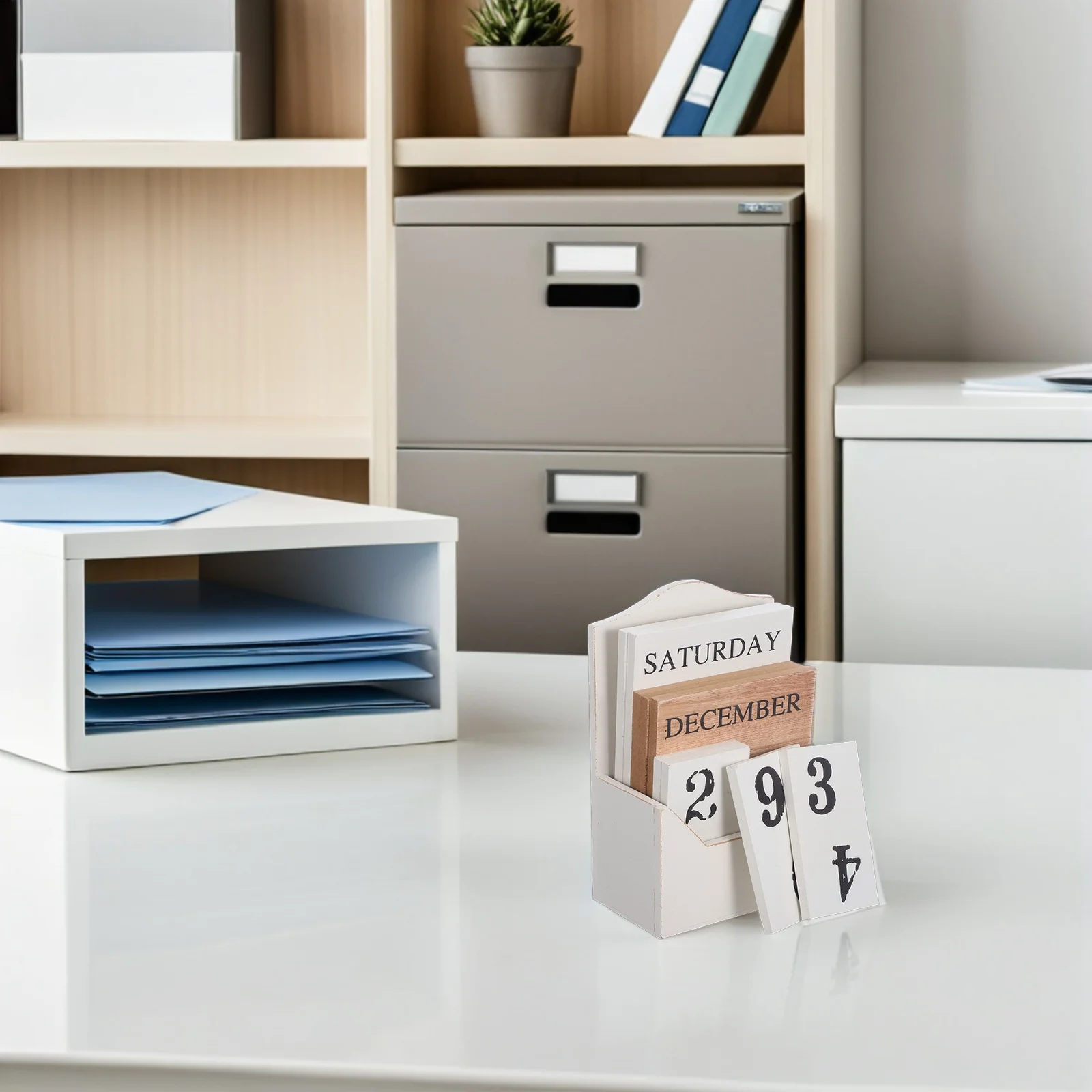 

Wood Vintage Perpetual Calendar Retro Manual Block Desk Calendar Date Display for Home Office Decoration Desk Date Display