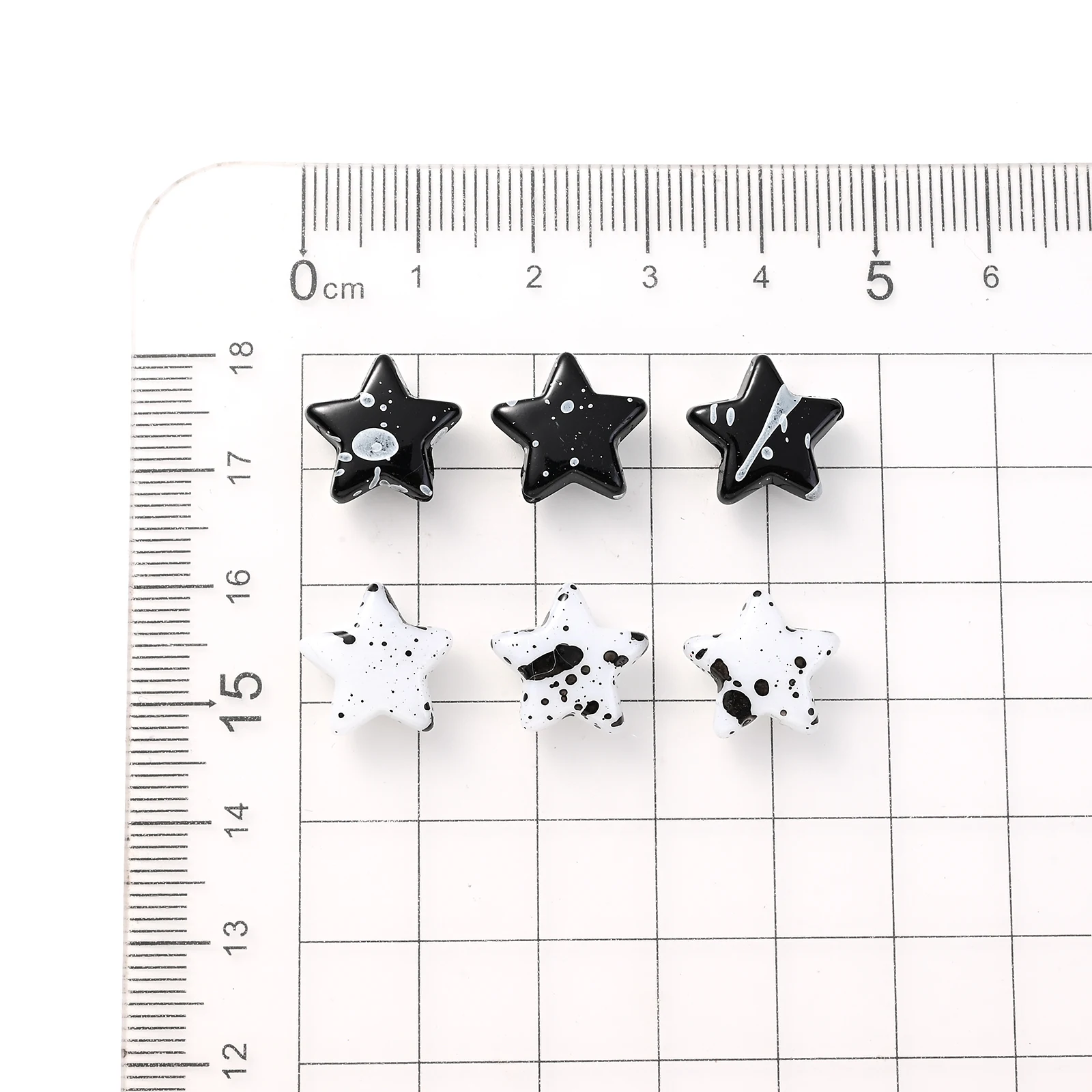 حبات نجمة خماسية المدببة لصنع المجوهرات ، لوحات أكريليك ، حبر نقطي ، إحساس فني ، سوار يدوي الصنع ، 30 من DIY #6