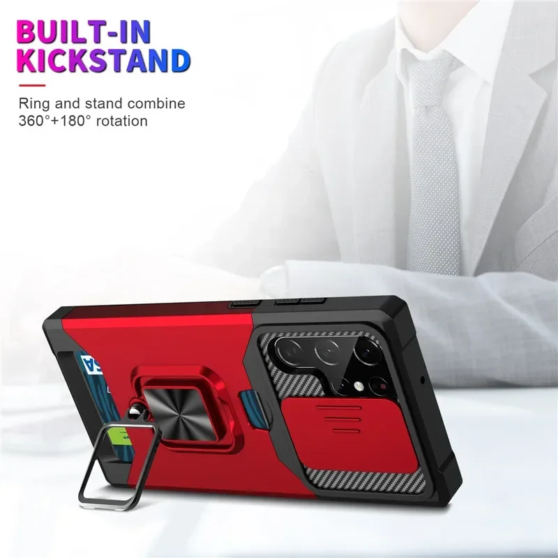 Shockproof Armor for Samsung Galaxy A56 A36 A26 A16 A06 A15 A25 A35 A55 5G A14 A34 A53 A54 4G Case Cover Card Magnetic With Ring