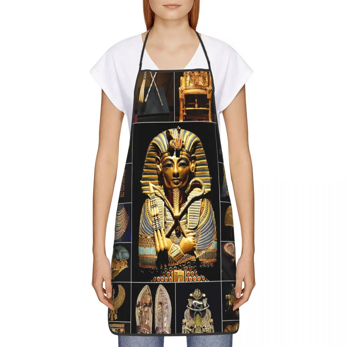 Egypt Ancient King Tutankhamun Hieroglyphics Aprons Men Women Unisex Adult Chef Cooking Kitchen Egyptian Pharaoh Tablier Cuisine