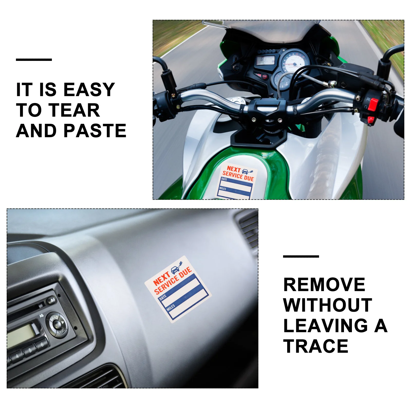 150 قطعة لفة من لا يموت قطع تسميات ملصقات لاصقة ملصقات السيارات لخدمة بسبب صيانة تذكير زيت مقاوم للماء تغيير السيارات #5