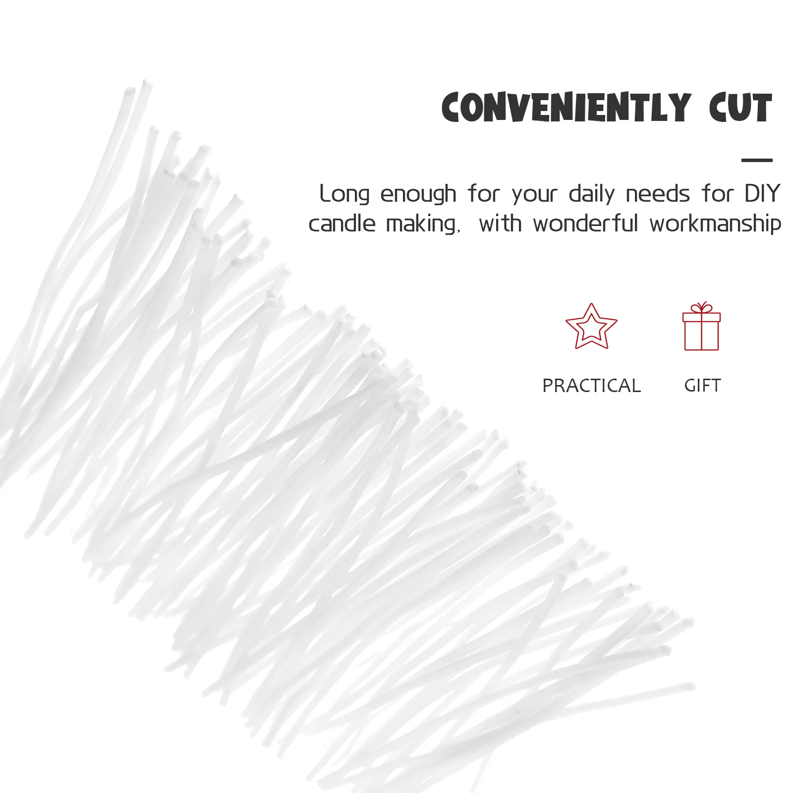 

100pcs Cotton Wicks No Tab Wick Replacement For Diy Making Long Durable Craft Supplies Beeswax Soy Taper Pillar