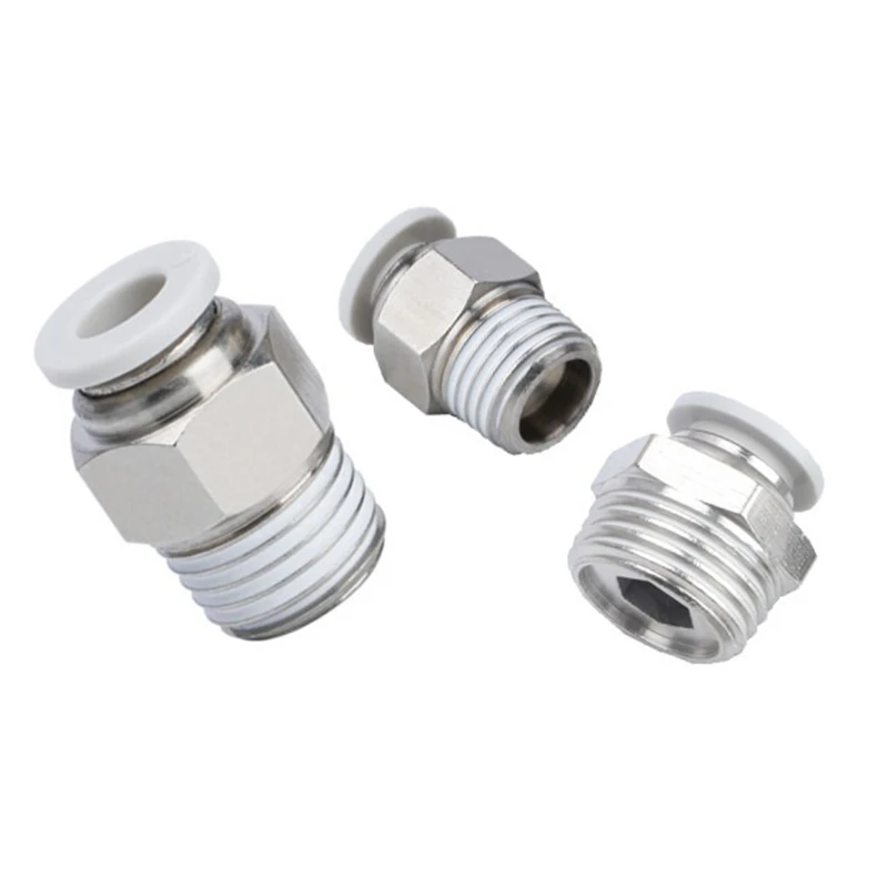 

5Pcs/10Pcs PC4 6 8 10 12 Series connector threaded straight through quick plug PC connector NPT Thread PC4-01 PC6-02 PC8-03