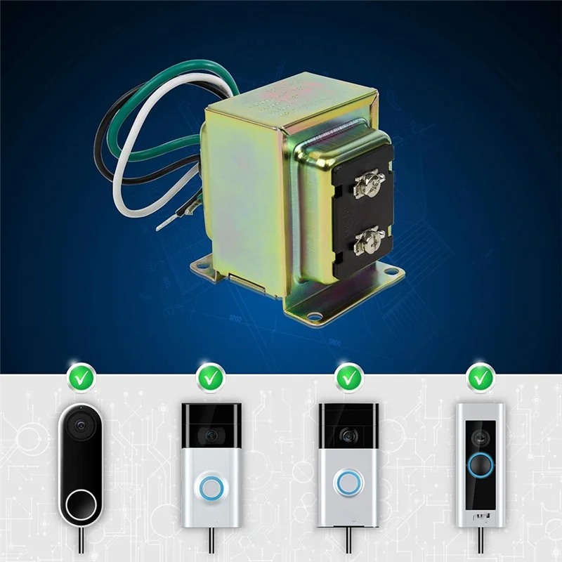 

A7THK-Ring Video Doorbell Pro Compatible, 30TR Door Bell Transformer Hardware, 16V 30Va