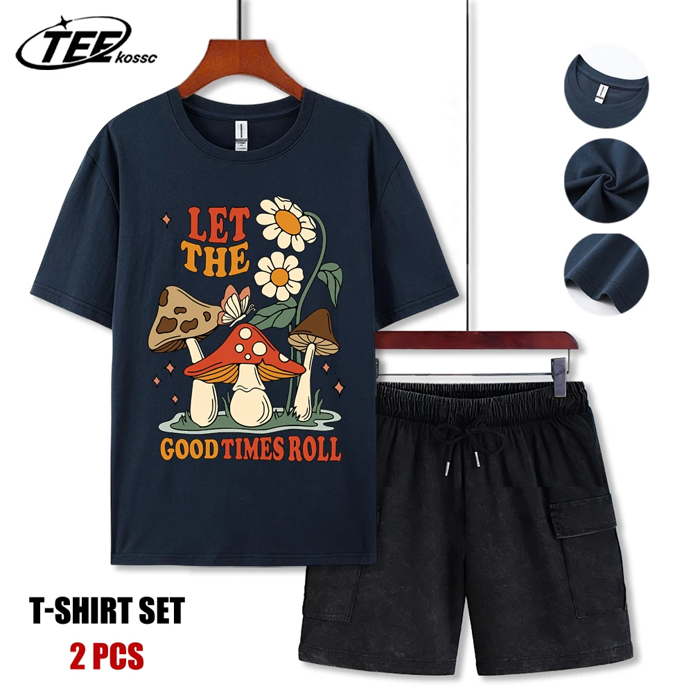 

Мужская футболка с принтом Mushroom Let The Good Thing, летняя футболка с круглым вырезом, повседневная свободная одежда, унисекс, универсальная хлопковая спортивная одежда