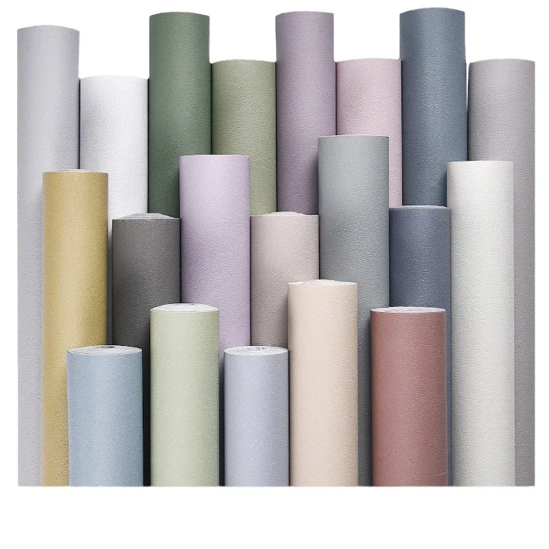 Thickened Self-adhesive Wallpaper Waterproof and Moisture-proof Living Room Bedroom Style Sticker Solid Color Home Decoration