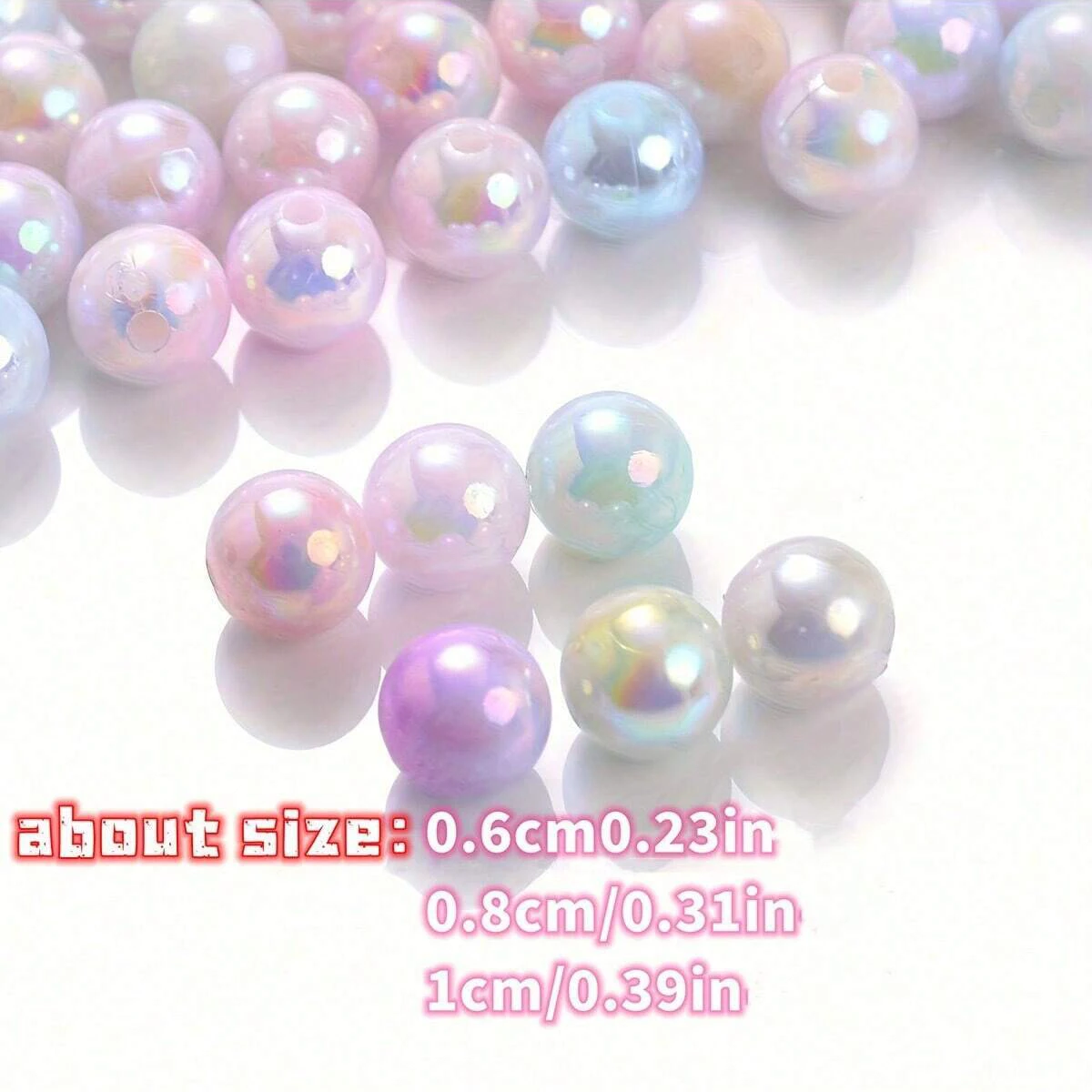 800pcs/24 grid set box 6mm/8mm/10mm cute AB color acrylic beads in various sizes  make couple bracelets DIY jewelry accessories view 5
