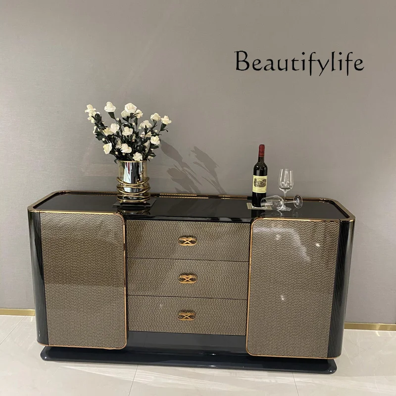 

Italian Light Luxury Solid Wood Sideboard Post-Modern Simple TV Bench for Bedroom Multi-Functional Entrance Cabinet