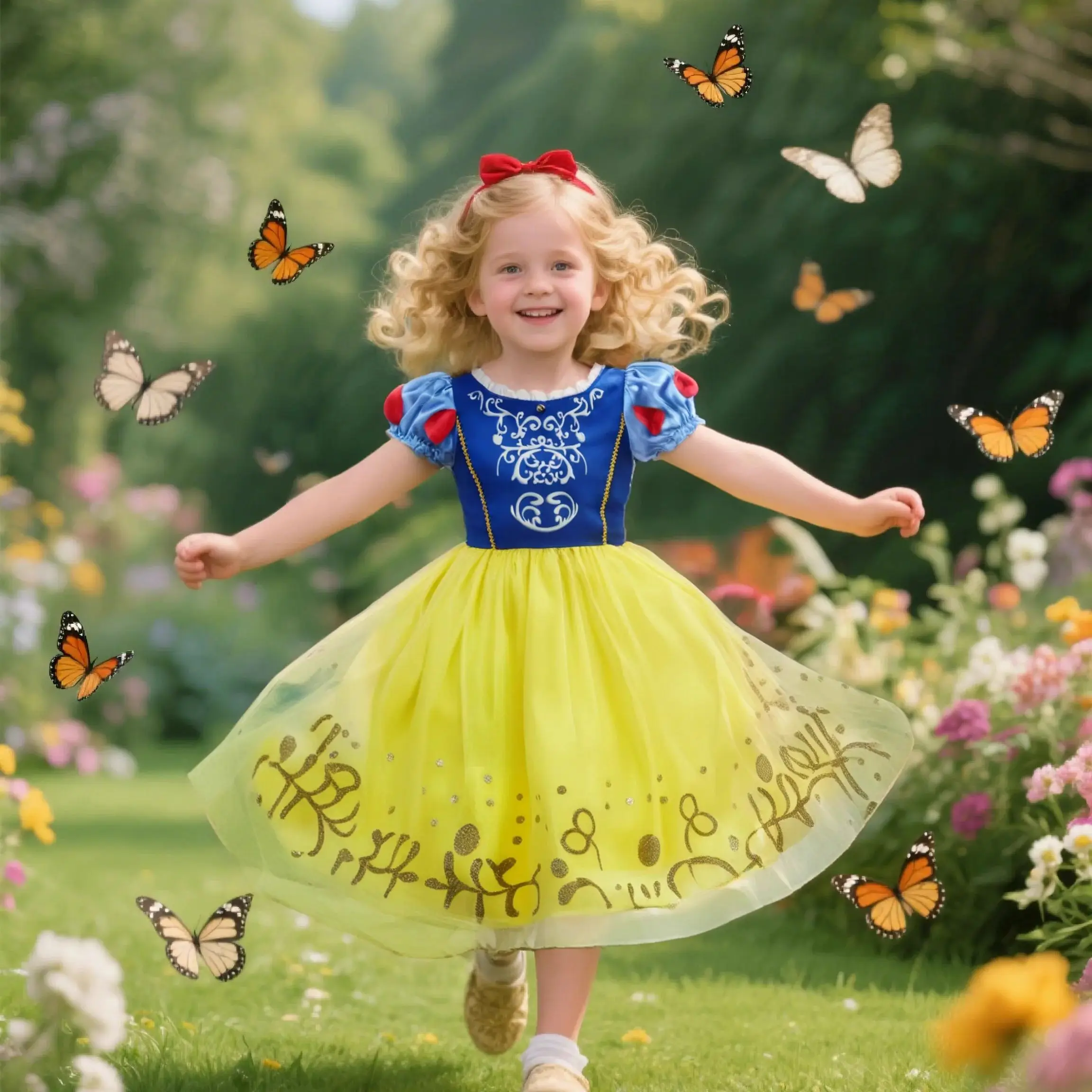 

Snow White Cosplay Costumes Children 2-10Y Princess Dress For Girls Kids Halloween Christmas Carnival Party Disguise Outfit