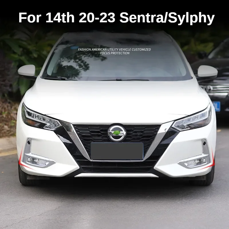 Car Styling Chrome ABS Plastic Front Rear Fog light Lamp Cover Trims Decoration For Nissan 14th 2020 2021 2022 23 Sentra Sylphy