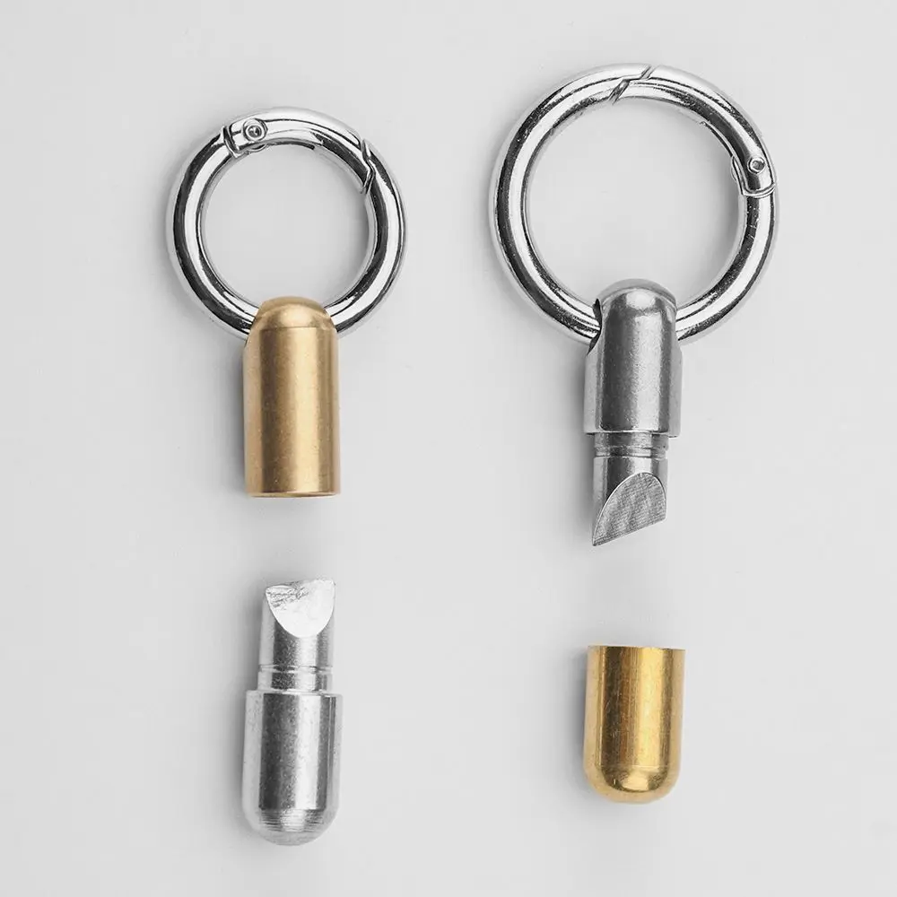 Portable Stainless Steel With Carabiner Buckles Cutting Tool Tinying Mini Tools Capsule Knife Key Ring Pendant