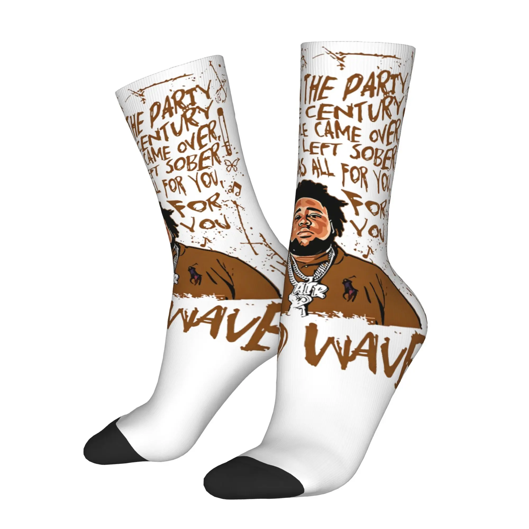 Rod Wave Lyrics Illustration Men Women Socks Outdoor Novelty Spring Summer Autumn Winter Stockings Gift
