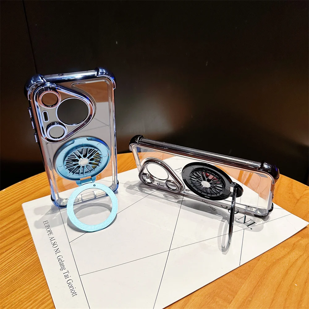 Custodia magnetica con rotazione a 360 ° per Huawei P70 P60 Pro Mate 60 50 Pro Nova 12 Ultra Honor 100 90 Magic 6 Pro Ring Holder Cover