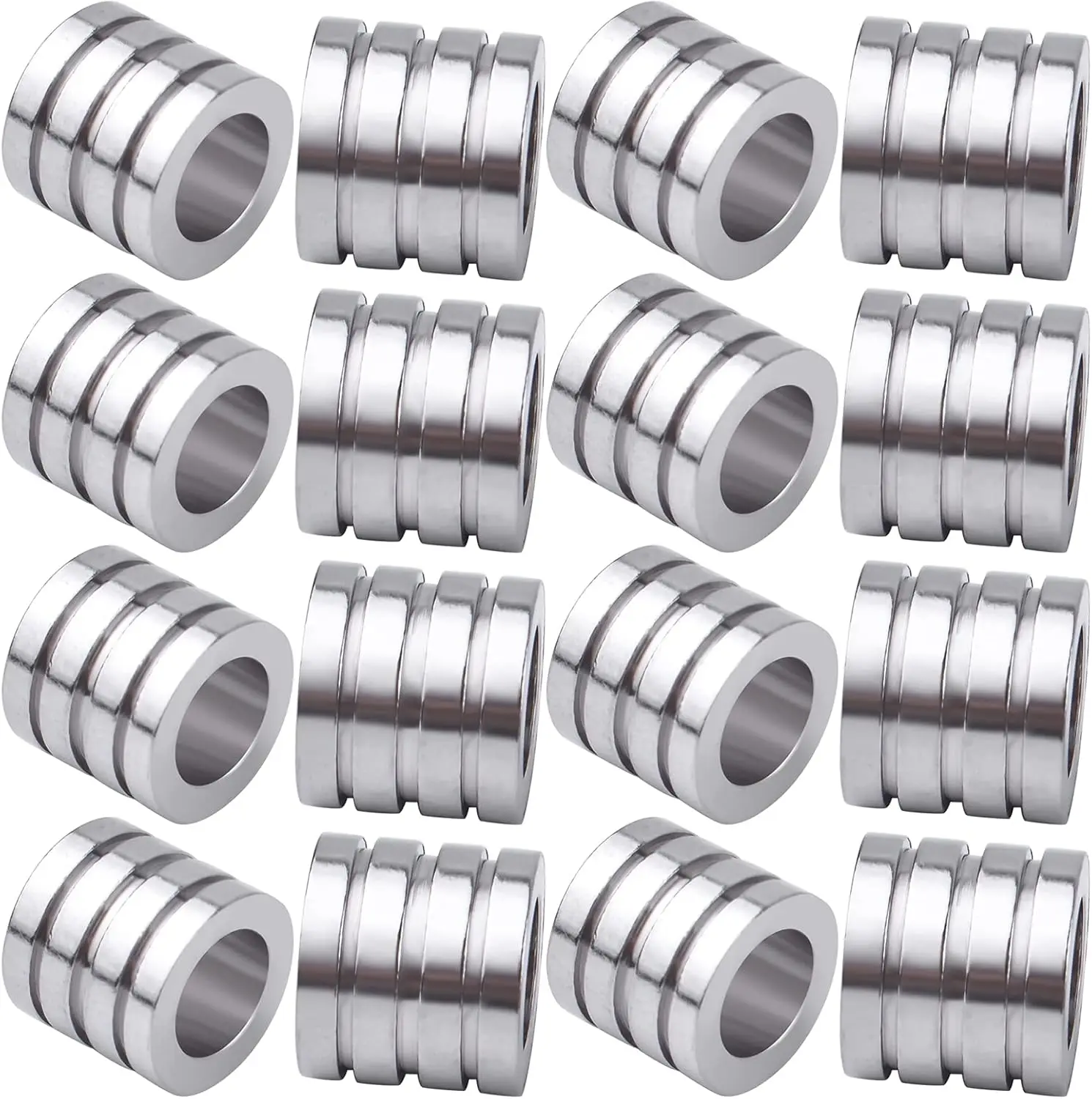 

20pcs Spacer Beads Grooved Column Beads Tube Spacers with 6.4mm Large Hole for DIY Bracelet Necklace Jewelry Making