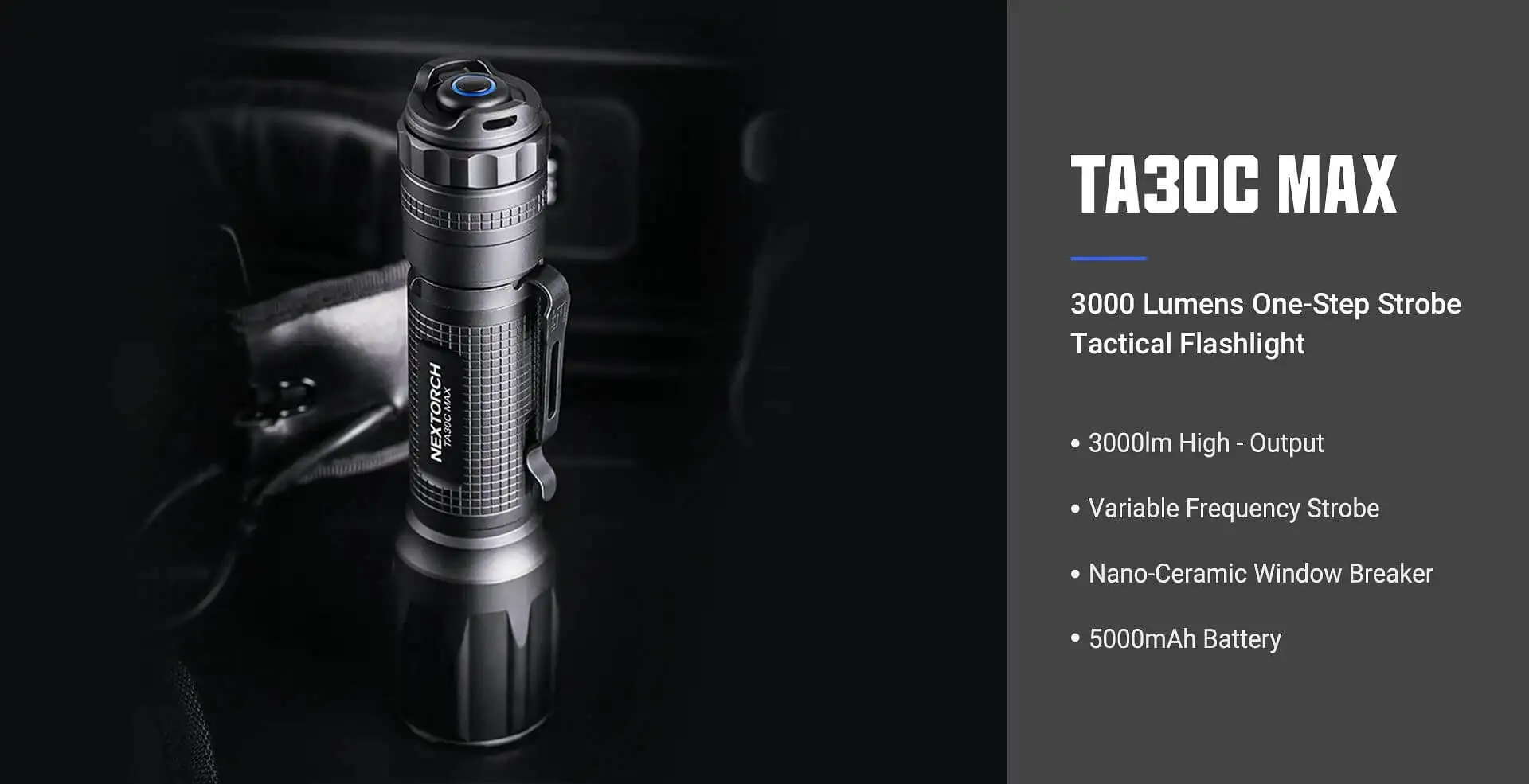 Imagem -06 - Max Lanterna Tática Strobe de um Passo 3000 Lumens Lanterna Nextorch-ta30c