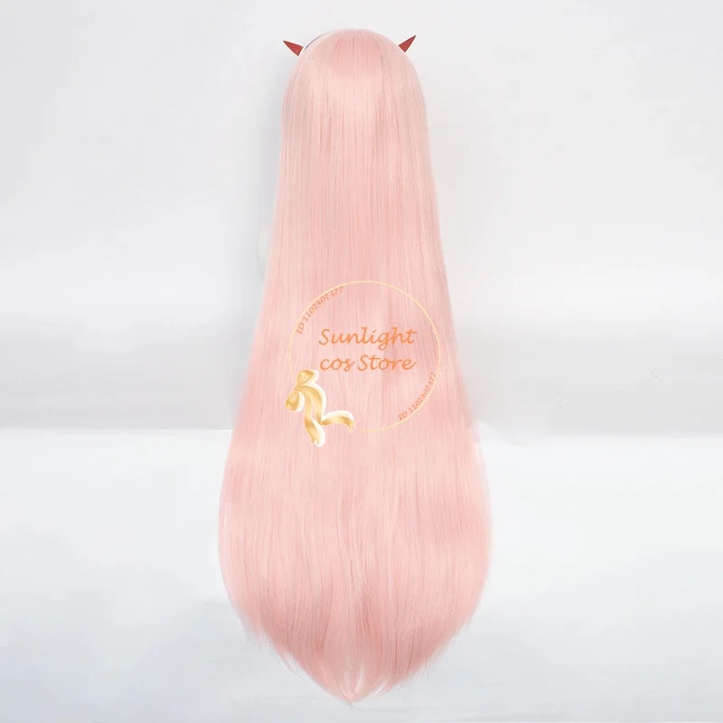 Anime 02 Zero Two Cosplay Wigs 100cm Long Pink Straight Women parrucca capelli sintetici resistenti al calore + Cap parrucca