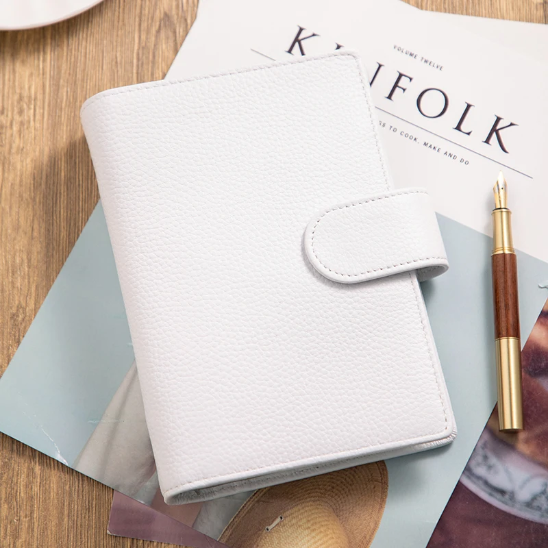 Smartfee Leather Budget Planner Regular Ring Notebook A6 Binder Photocards 2022 Planner Organizer Agenda Diary Planner