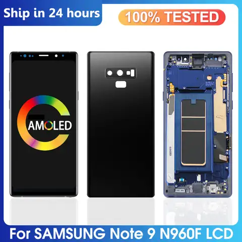 NEW AMOLED Note9 Screen For Samsung Galaxy Note9 LCD Display N960F N9600 Touch Screen Digitizer Replacement Assembly with Frame